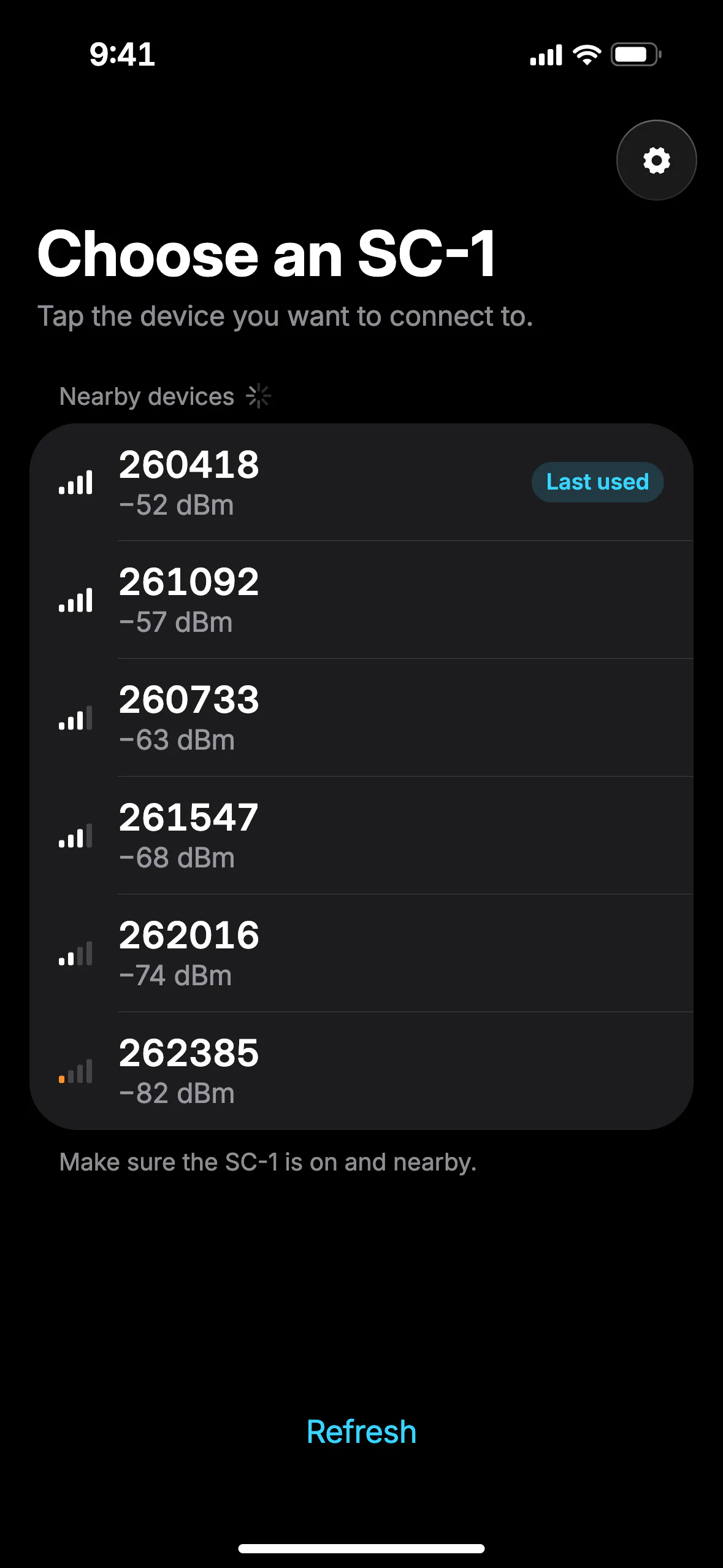 SConnect app screen