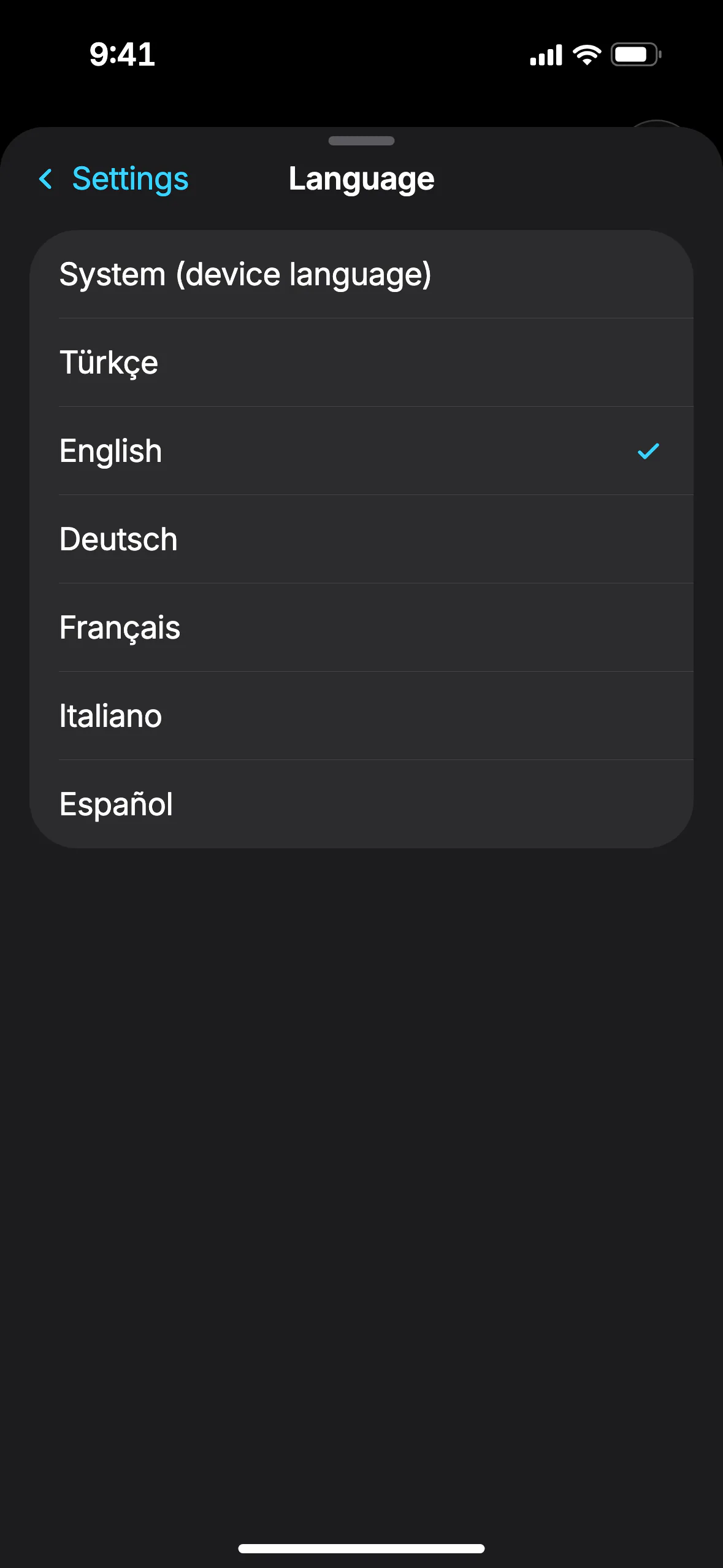SConnect app screen