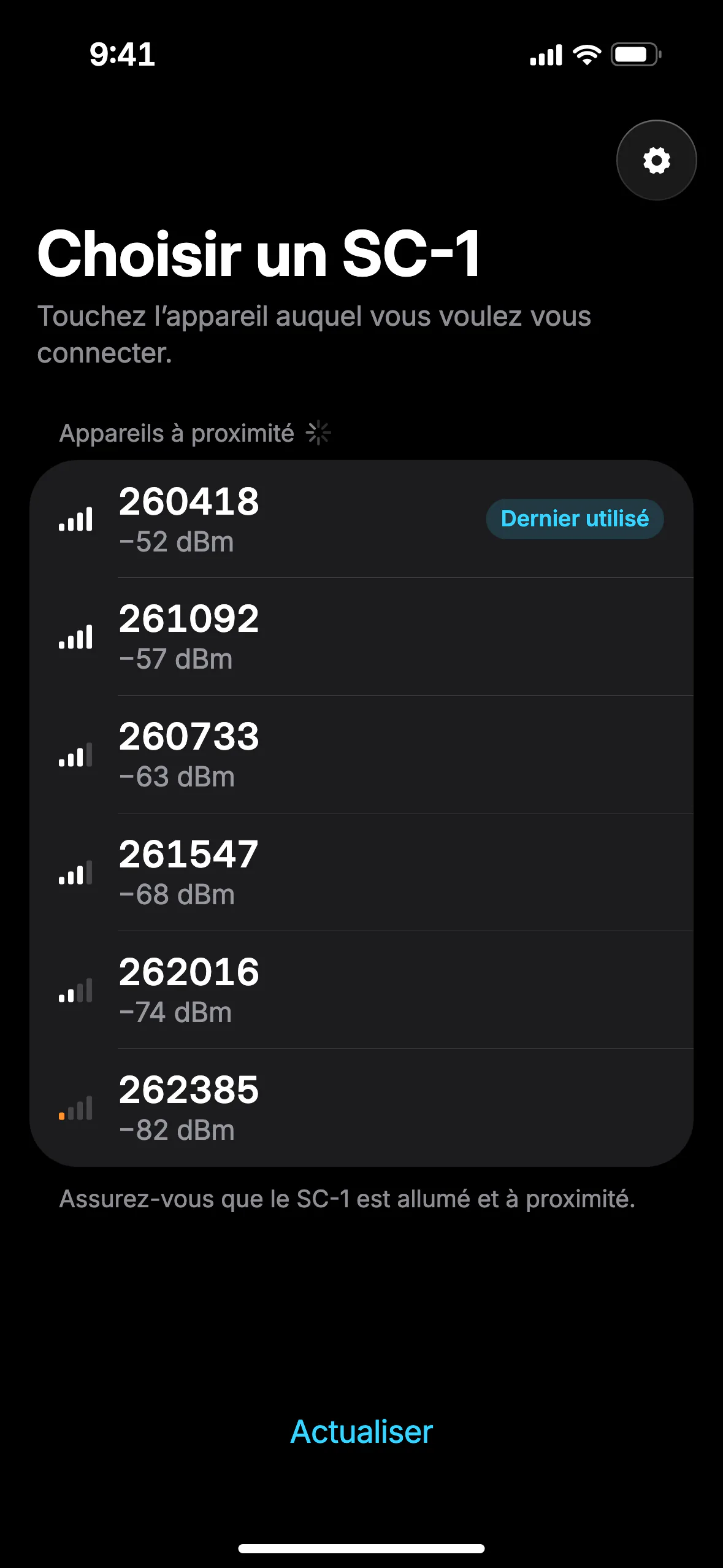 SConnect app screen