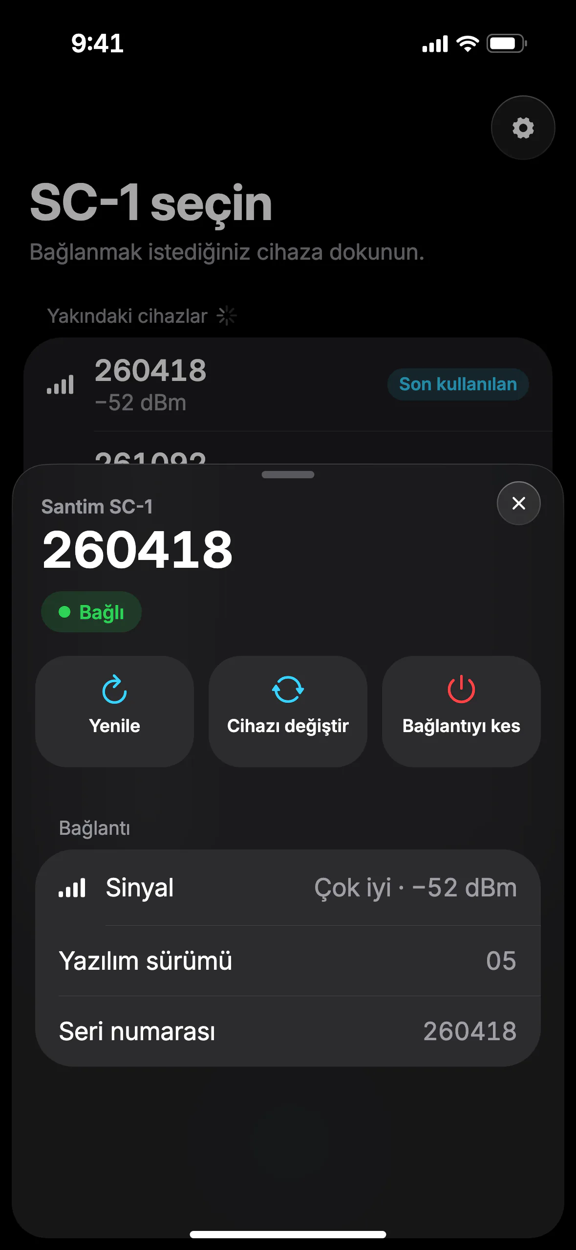 SConnect uygulama ekranı